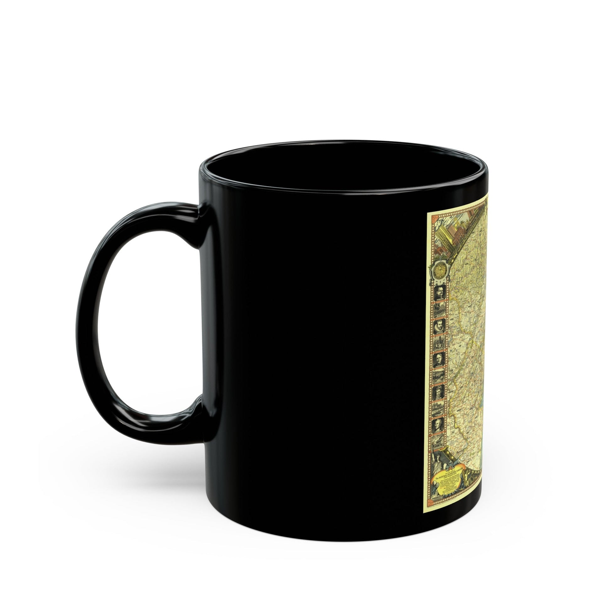 USA - New York City (1939) (Map) Black Coffee Mug-The Sticker Space