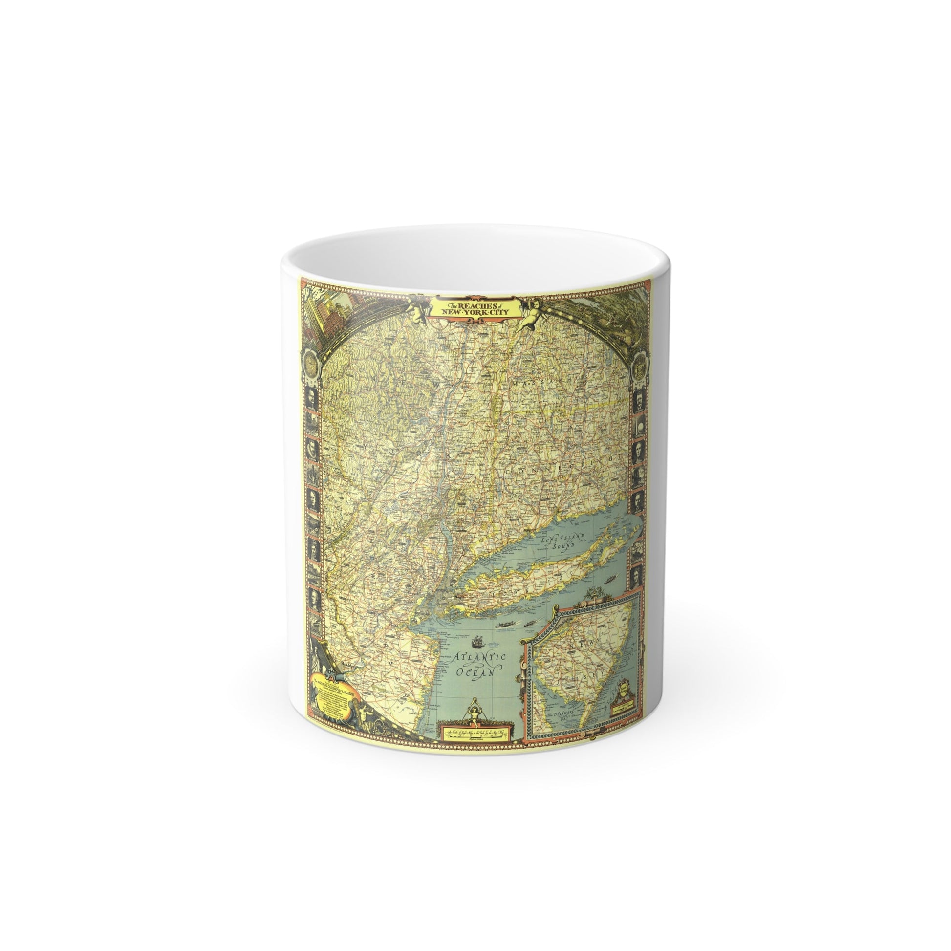 USA - New York City (1939) (Map) Color Changing Mug 11oz-11oz-The Sticker Space