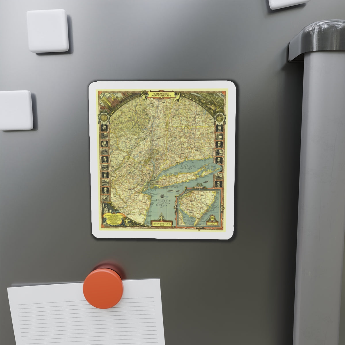 USA - New York City (1939) (Map) Refrigerator Magnet-The Sticker Space