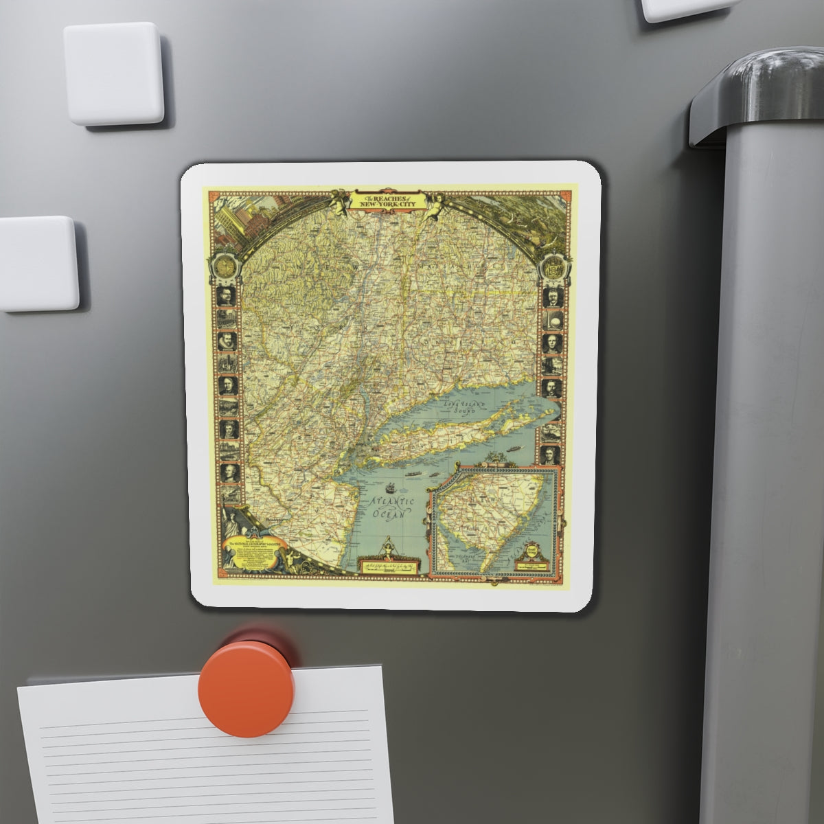 USA - New York City (1939) (Map) Refrigerator Magnet-The Sticker Space