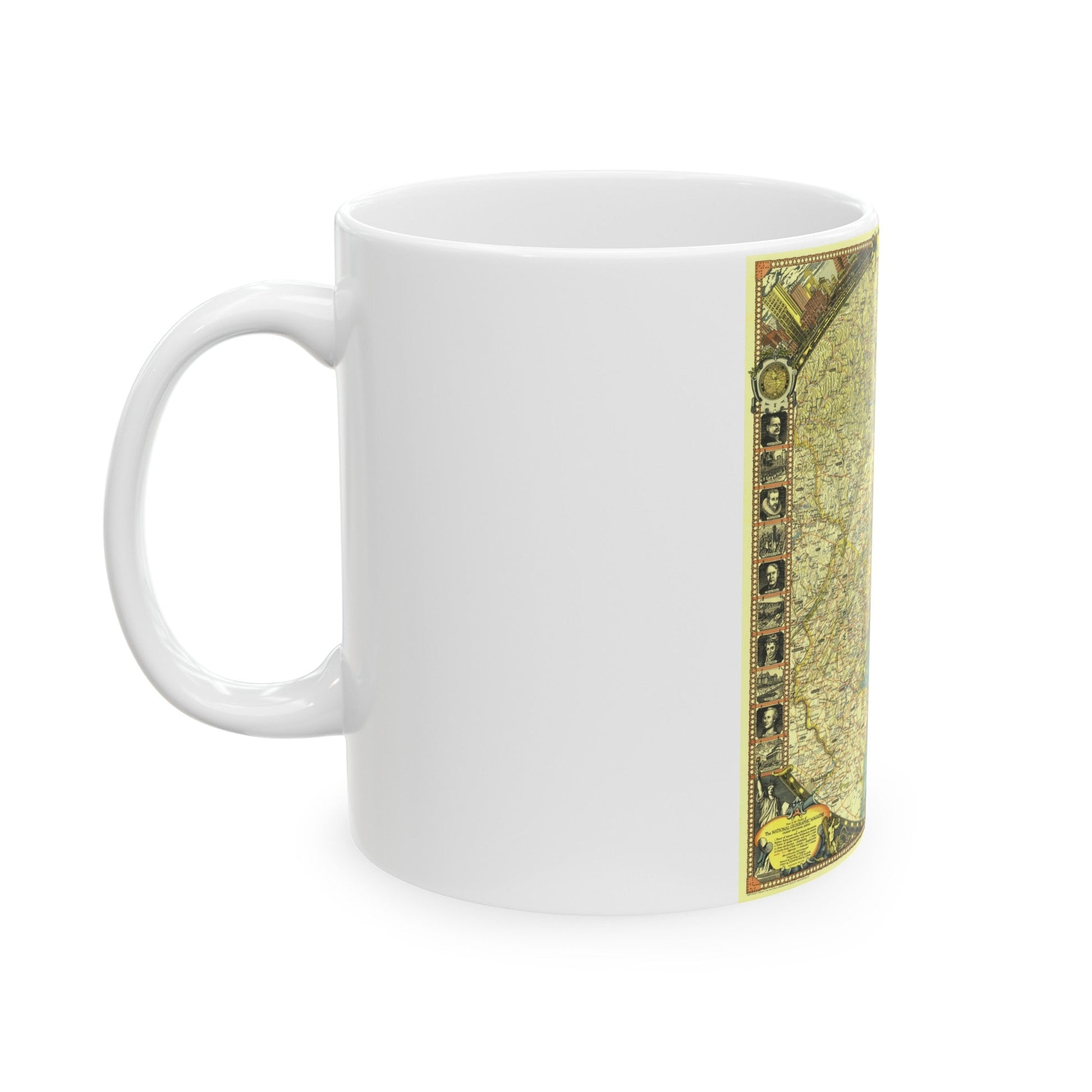 USA - New York City (1939) (Map) White Coffee Mug-The Sticker Space