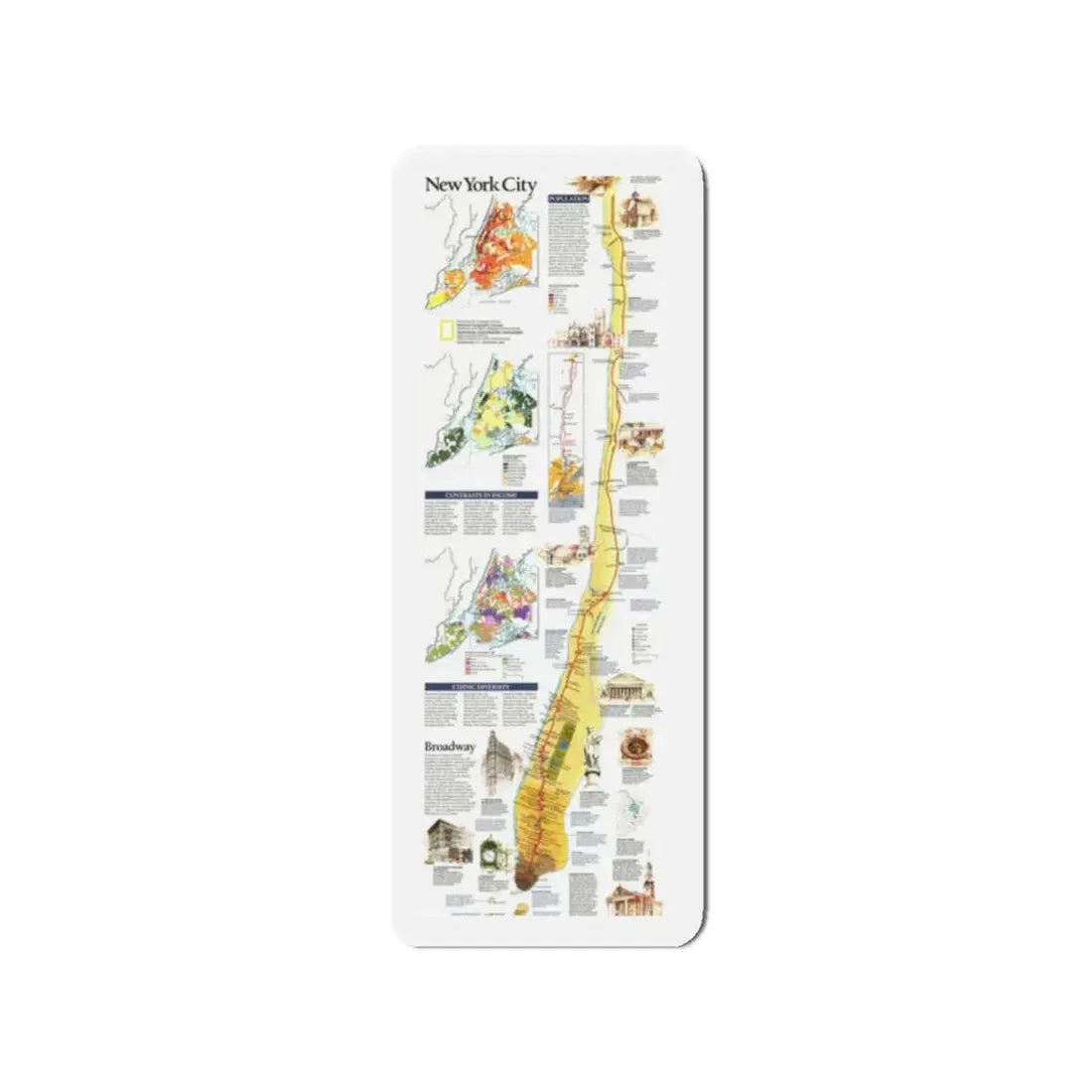 USA - New York City (1999) (Map) Refrigerator Magnet 2 Inch - The Sticker Space