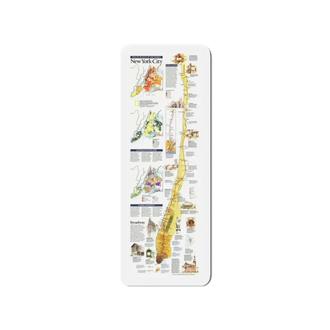 USA - New York City (1999) (Map) Refrigerator Magnet 3 Inch - The Sticker Space
