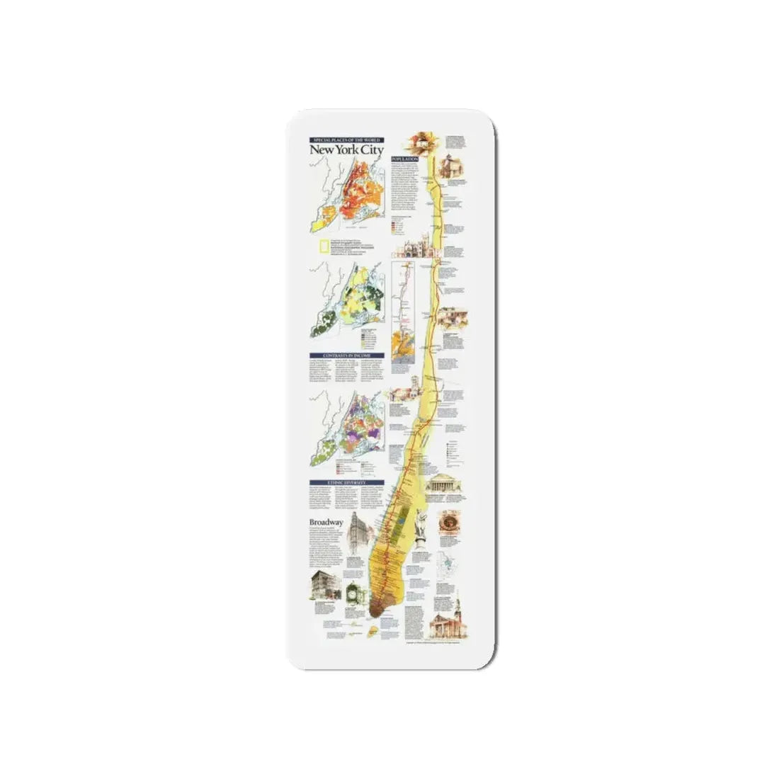 USA - New York City (1999) (Map) Refrigerator Magnet 4 Inch - The Sticker Space