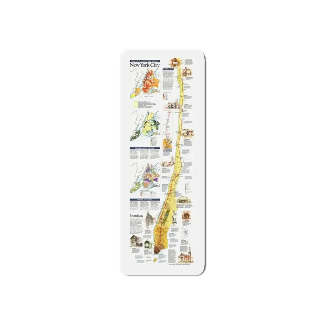USA - New York City (1999) (Map) Refrigerator Magnet 6 Inch - The Sticker Space