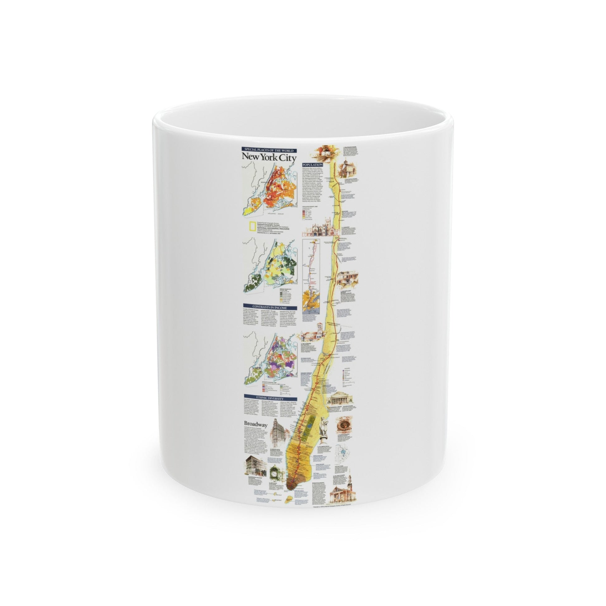 USA - New York City (1999) (Map) White Coffee Mug-11oz-The Sticker Space