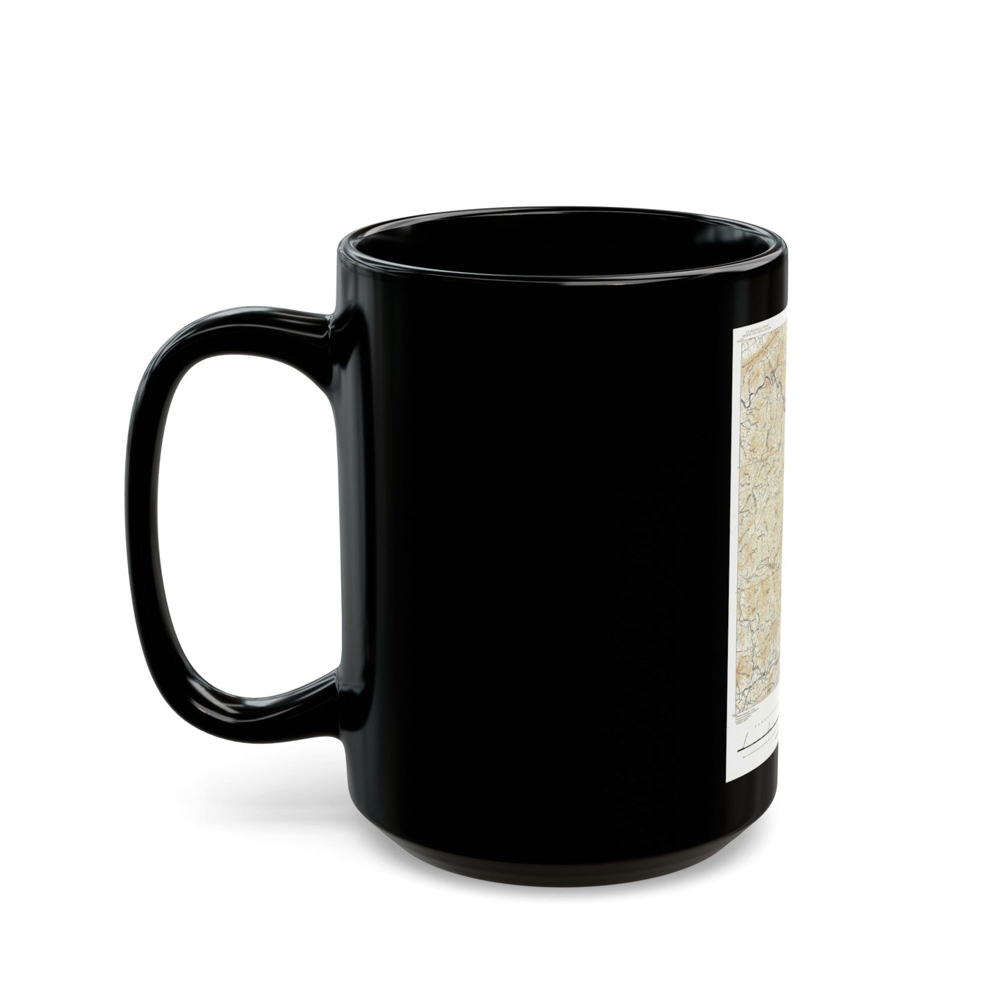 USA - North Carolina, Tennessee (1889) (Map) Black Coffee Mug-The Sticker Space