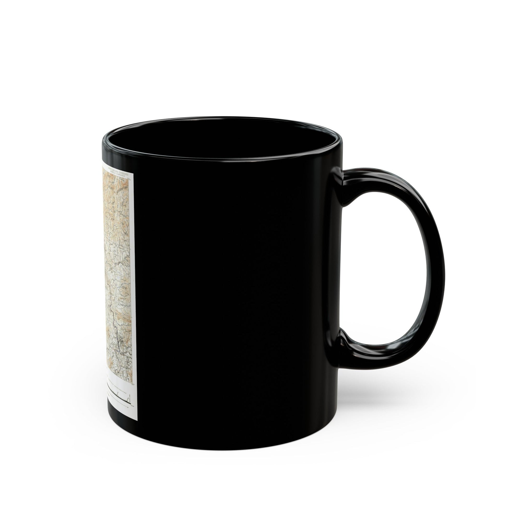 USA - North Carolina, Tennessee (1889) (Map) Black Coffee Mug-The Sticker Space