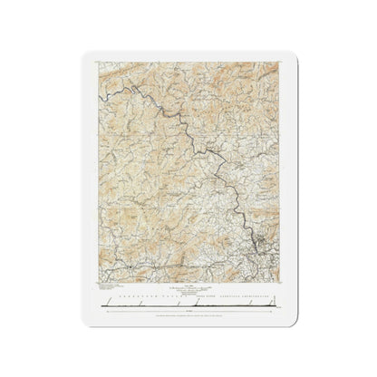 USA - North Carolina, Tennessee (1889) (Map) Refrigerator Magnet-2" x 2"-The Sticker Space