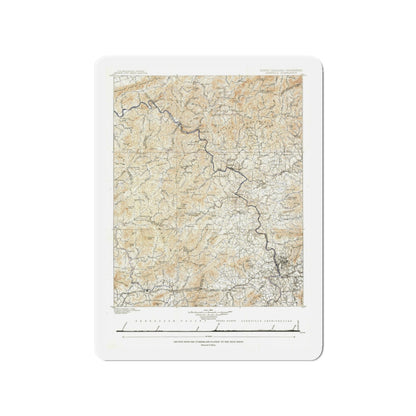 USA - North Carolina, Tennessee (1889) (Map) Refrigerator Magnet-3" x 3"-The Sticker Space