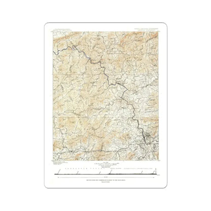 USA - North Carolina, Tennessee (1889) (Map) STICKER Vinyl Kiss-Cut Decal 2 Inch White - The Sticker Space