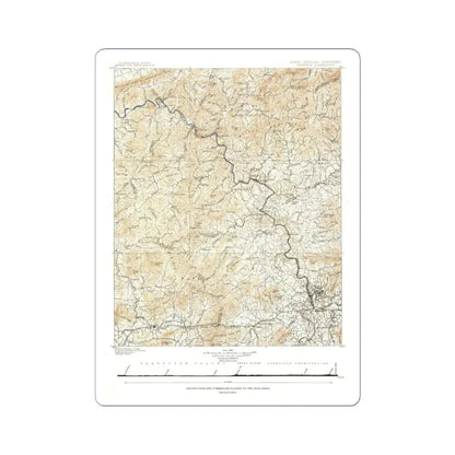 USA - North Carolina, Tennessee (1889) (Map) STICKER Vinyl Kiss-Cut Decal 6 Inch White - The Sticker Space