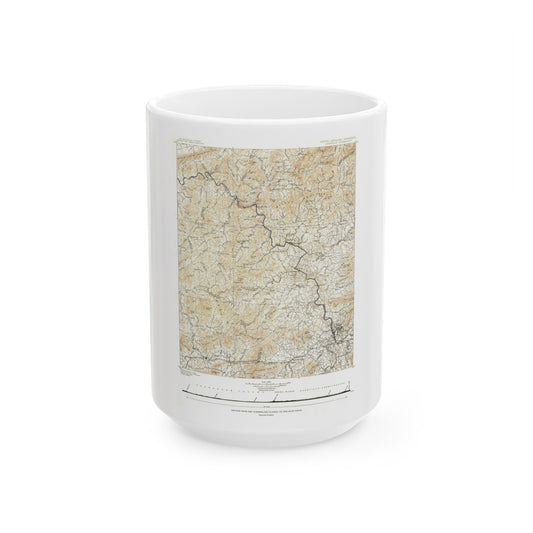 USA - North Carolina, Tennessee (1889) (Map) White Coffee Mug-15oz-The Sticker Space