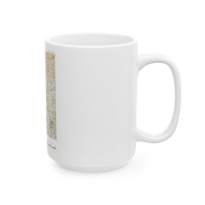 USA - North Carolina, Tennessee (1889) (Map) White Coffee Mug-The Sticker Space