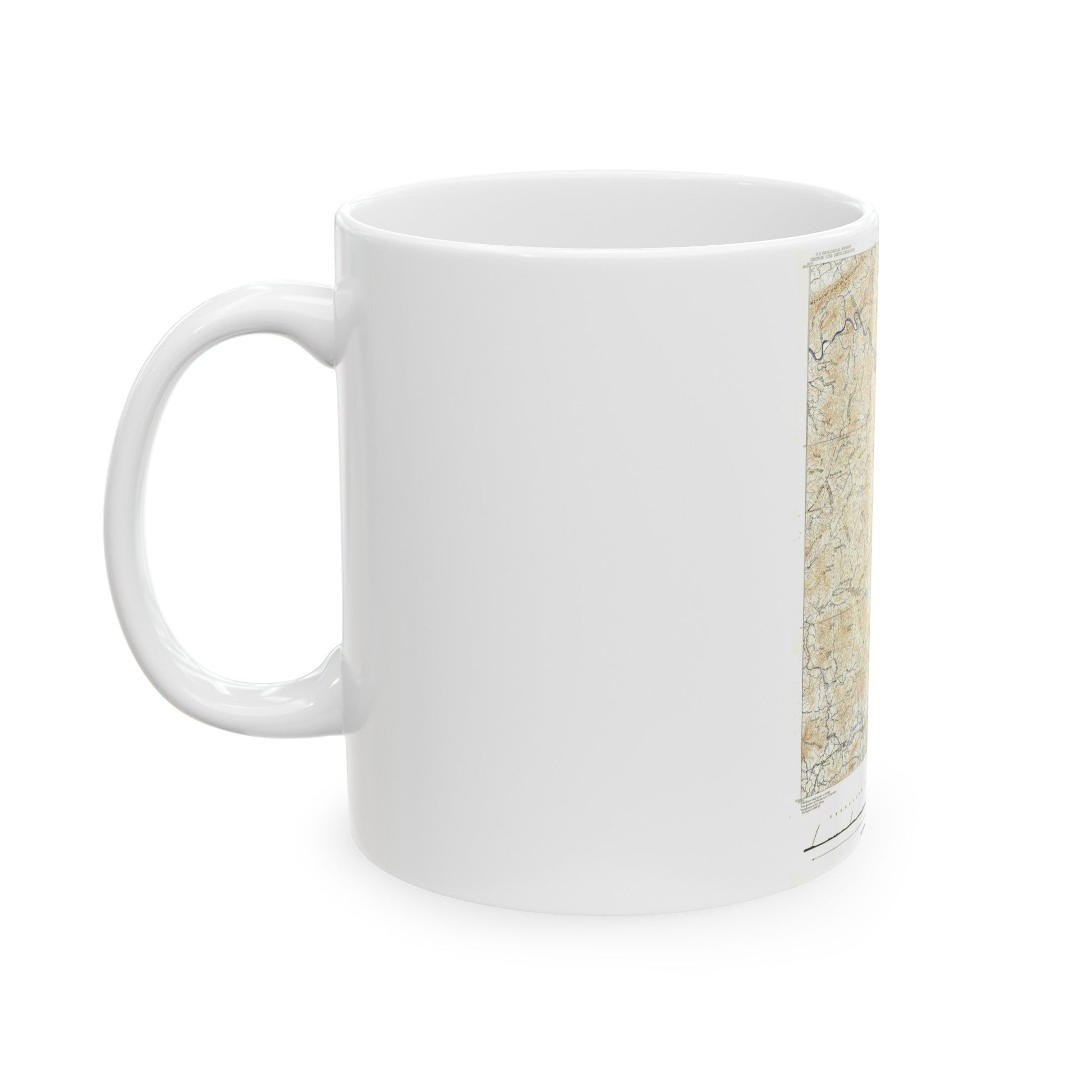 USA - North Carolina, Tennessee (1889) (Map) White Coffee Mug-The Sticker Space