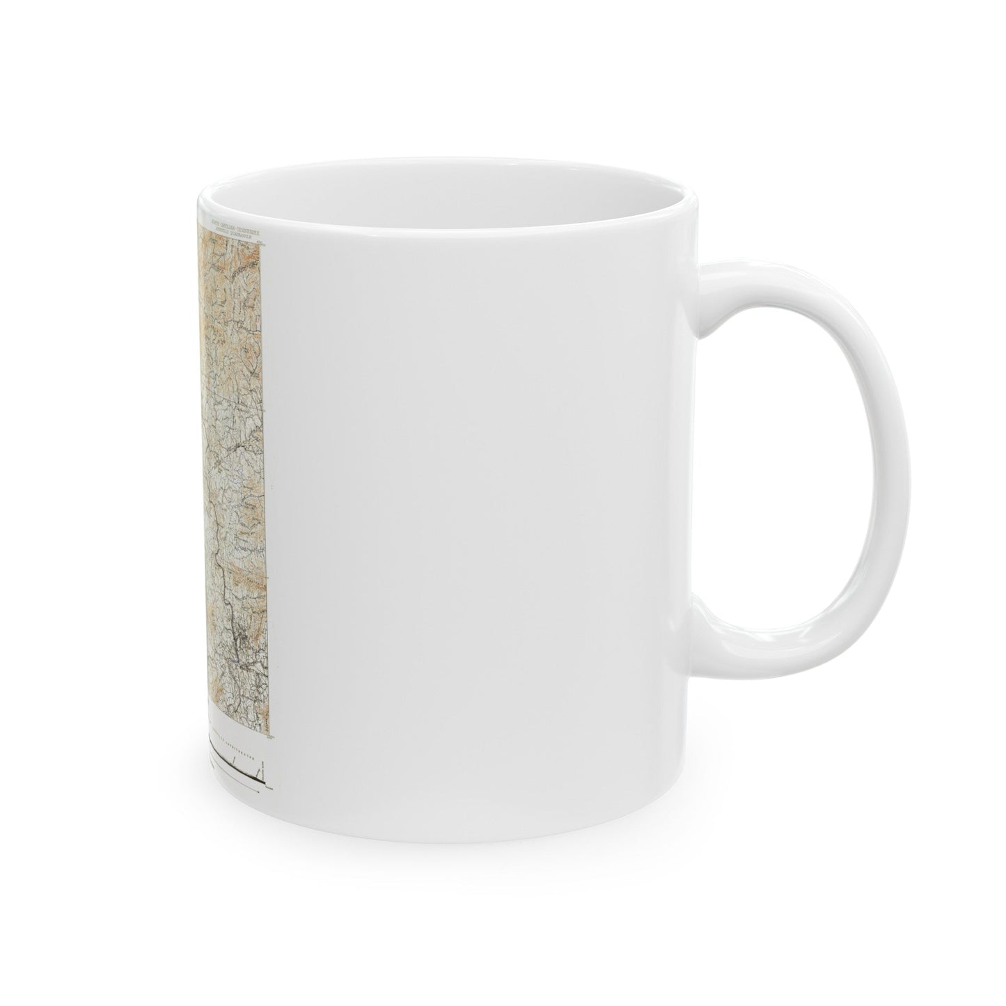 USA - North Carolina, Tennessee (1889) (Map) White Coffee Mug-The Sticker Space