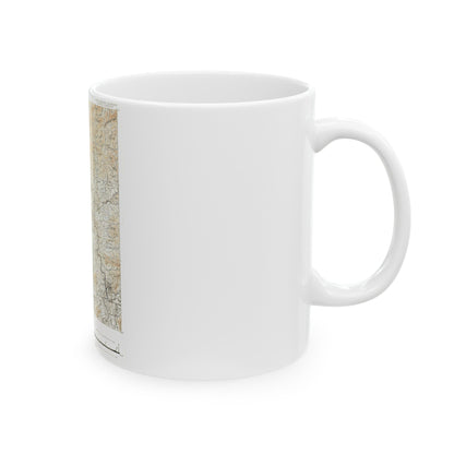 USA - North Carolina, Tennessee (1889) (Map) White Coffee Mug-The Sticker Space