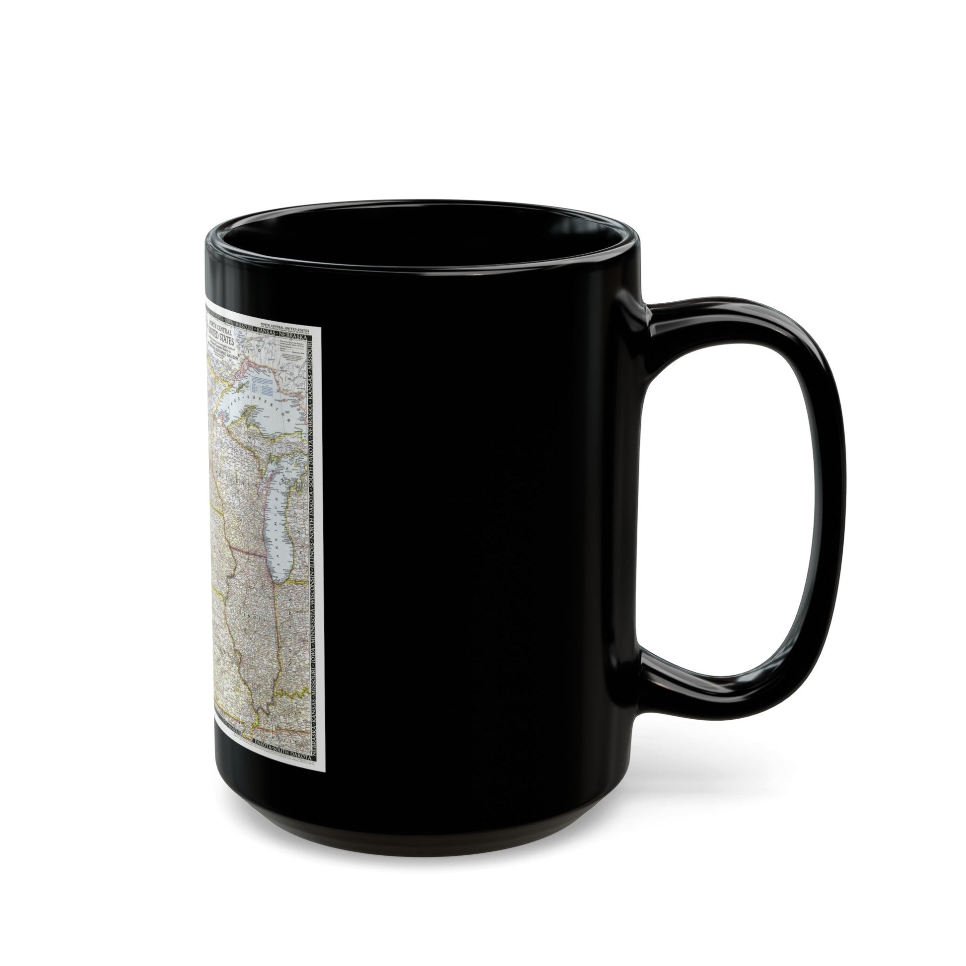 USA - North Central (1948) (Map) Black Coffee Mug-The Sticker Space