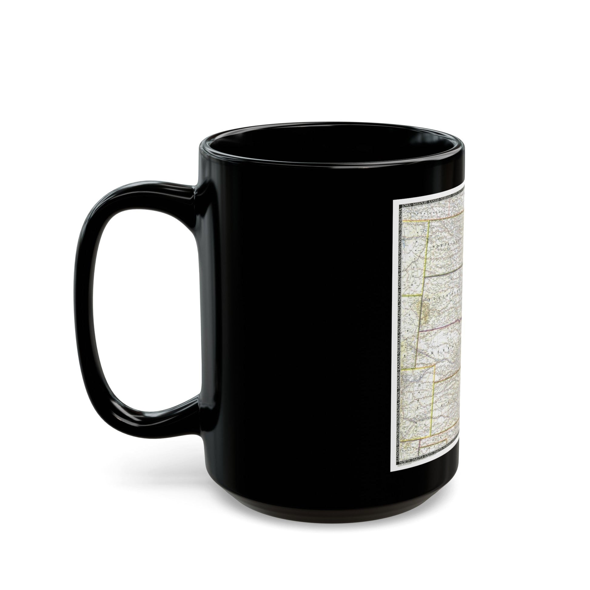 USA - North Central (1948) (Map) Black Coffee Mug-The Sticker Space