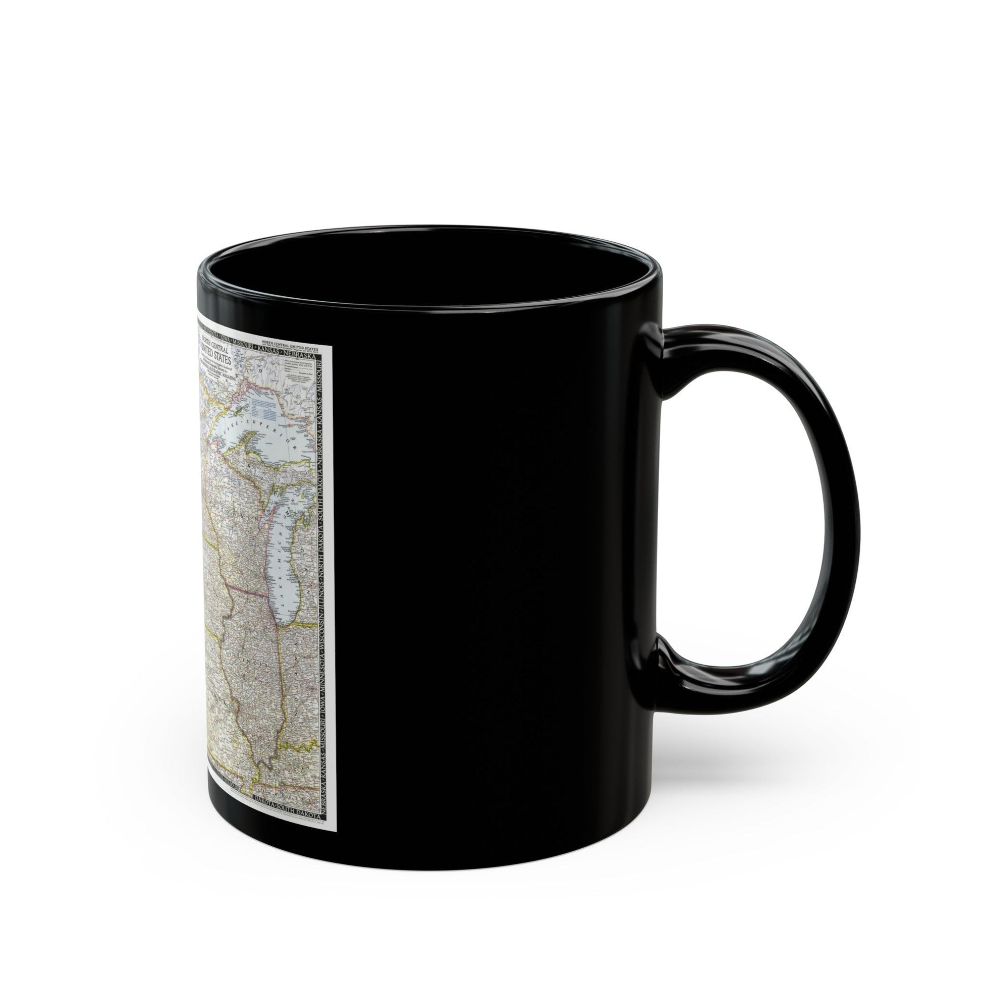 USA - North Central (1948) (Map) Black Coffee Mug-The Sticker Space