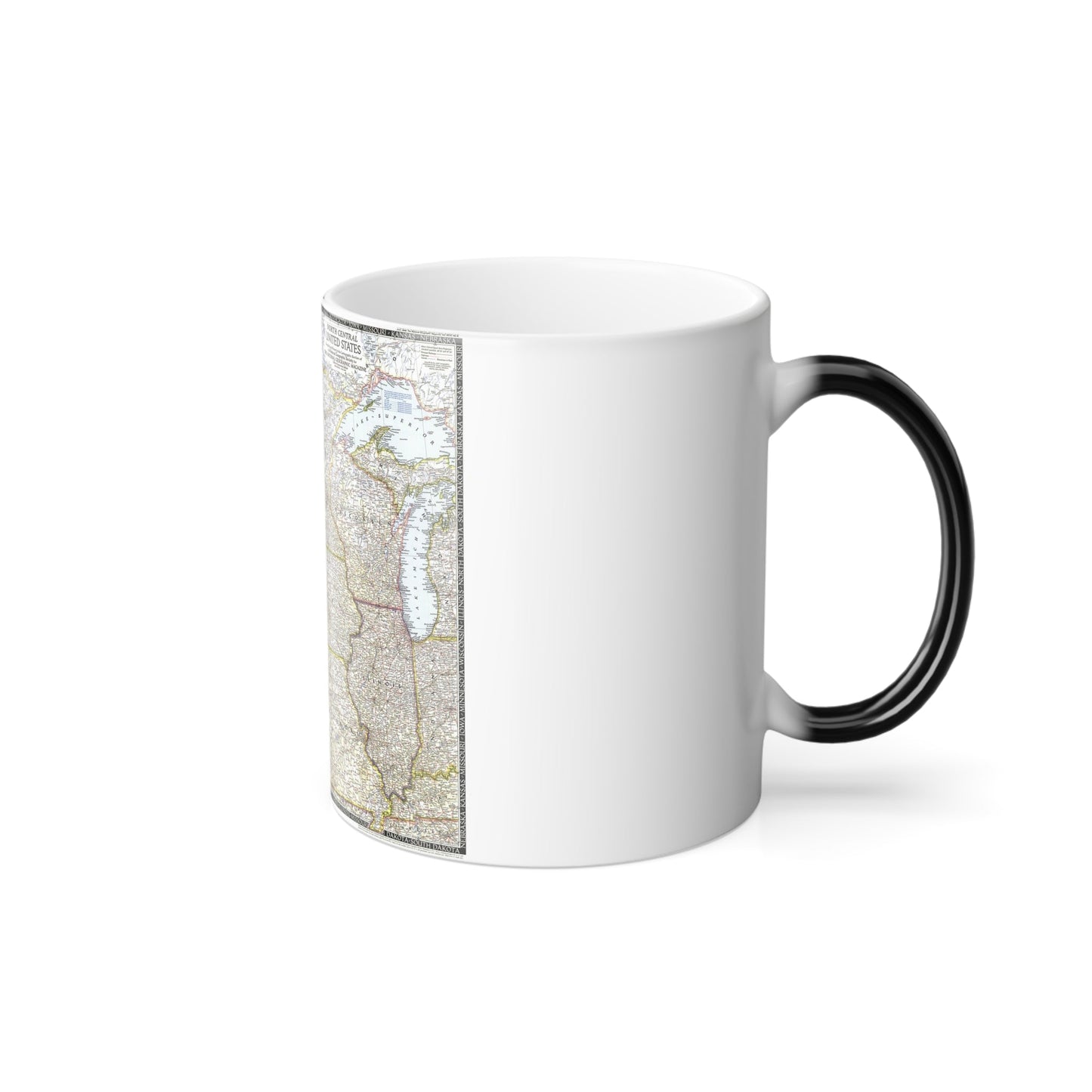 USA - North Central (1948) (Map) Color Changing Mug 11oz-11oz-The Sticker Space