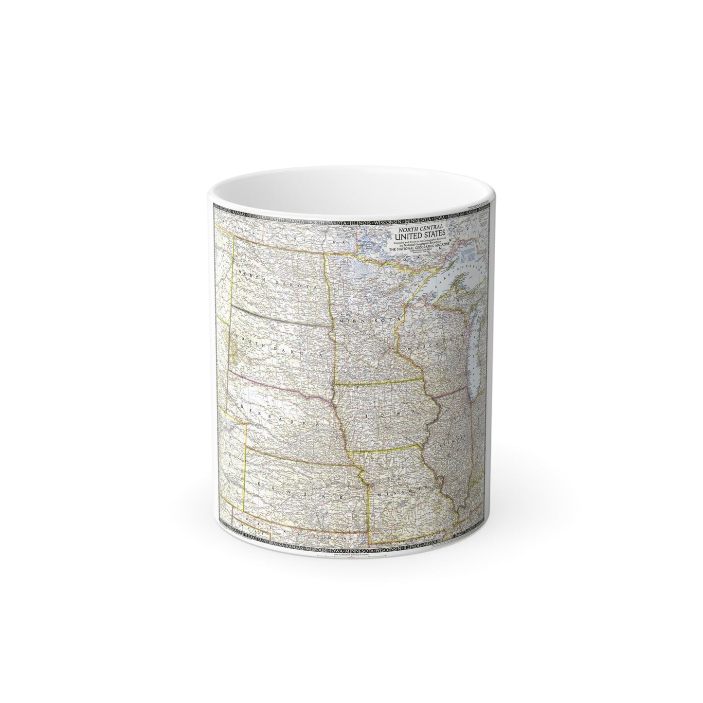 USA - North Central (1948) (Map) Color Changing Mug 11oz-11oz-The Sticker Space