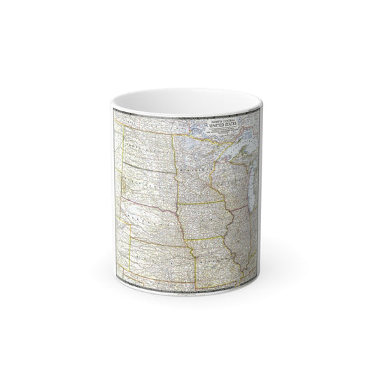 USA - North Central (1948) (Map) Color Changing Mug 11oz-11oz-The Sticker Space