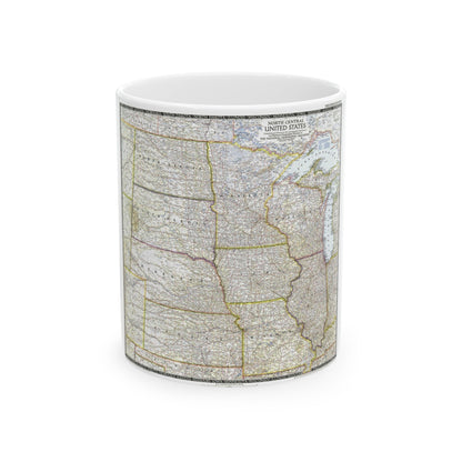 USA - North Central (1948) (Map) White Coffee Mug-11oz-The Sticker Space