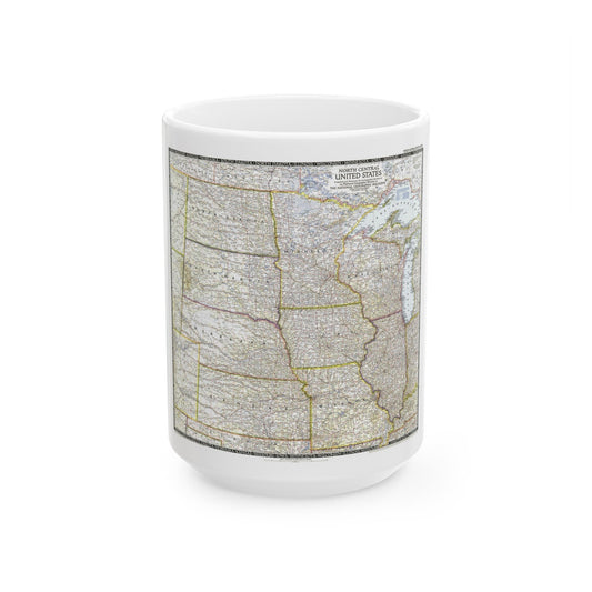 USA - North Central (1948) (Map) White Coffee Mug-15oz-The Sticker Space