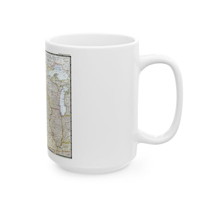 USA - North Central (1948) (Map) White Coffee Mug-The Sticker Space