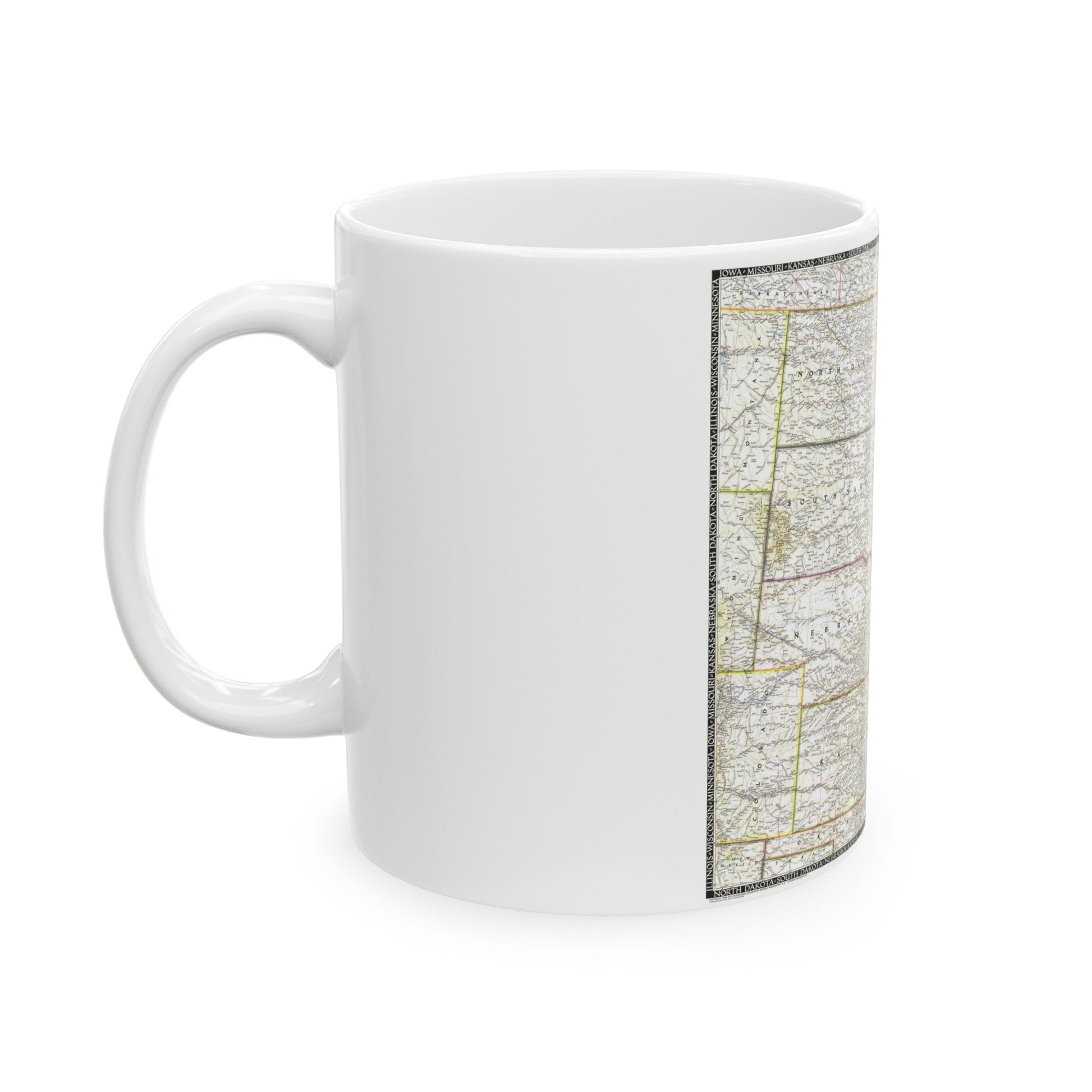 USA - North Central (1948) (Map) White Coffee Mug-The Sticker Space