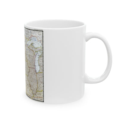 USA - North Central (1948) (Map) White Coffee Mug-The Sticker Space