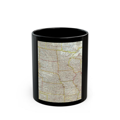 USA - North Central (1958) (Map) Black Coffee Mug-11oz-The Sticker Space