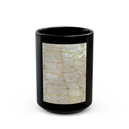 USA - North Central (1958) (Map) Black Coffee Mug-15oz-The Sticker Space