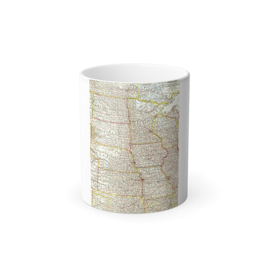 USA - North Central (1958) (Map) Color Changing Mug 11oz-11oz-The Sticker Space