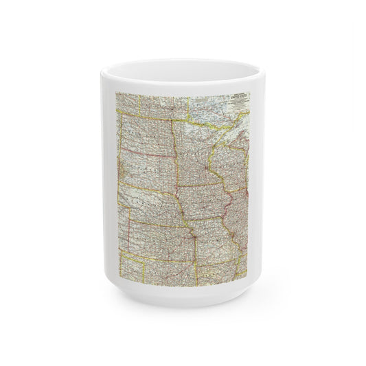 USA - North Central (1958) (Map) White Coffee Mug-15oz-The Sticker Space