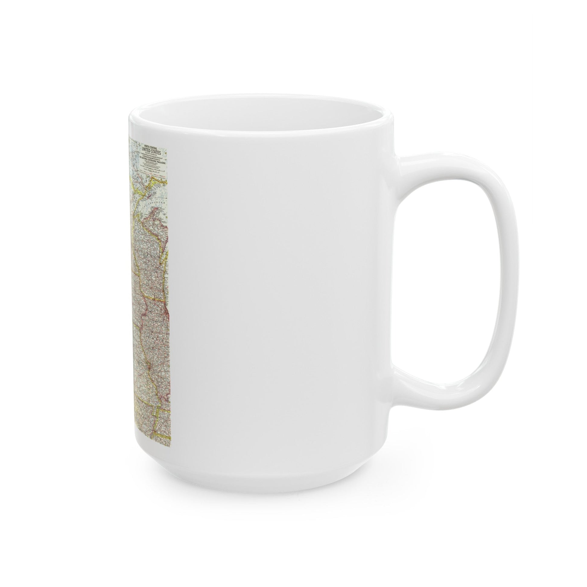 USA - North Central (1958) (Map) White Coffee Mug-The Sticker Space