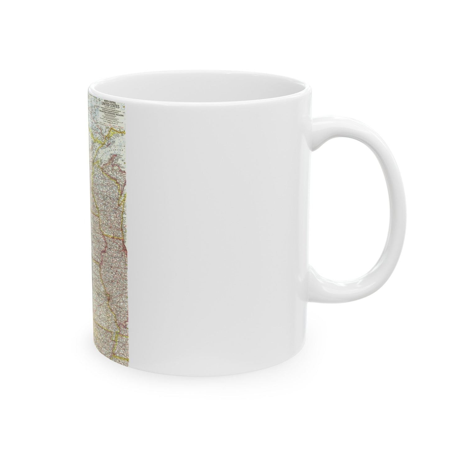 USA - North Central (1958) (Map) White Coffee Mug-The Sticker Space