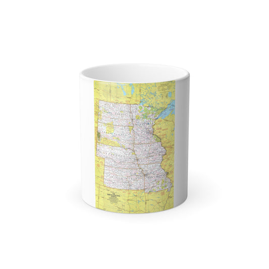 USA - North Central States 1 (1974) (Map) Color Changing Mug 11oz-11oz-The Sticker Space