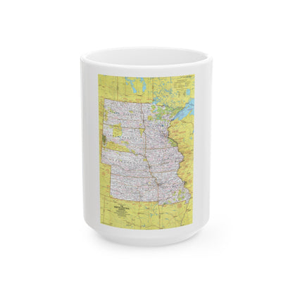 USA - North Central States 1 (1974) (Map) White Coffee Mug-15oz-The Sticker Space