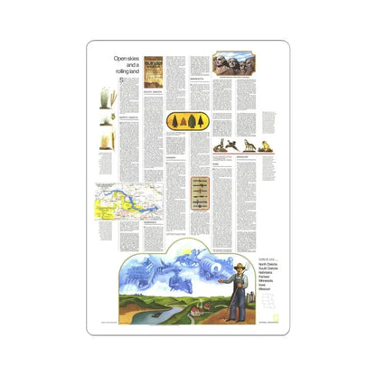 USA - North Central States 2 (1974) (Map) STICKER Vinyl Kiss-Cut Decal 6 Inch White - The Sticker Space