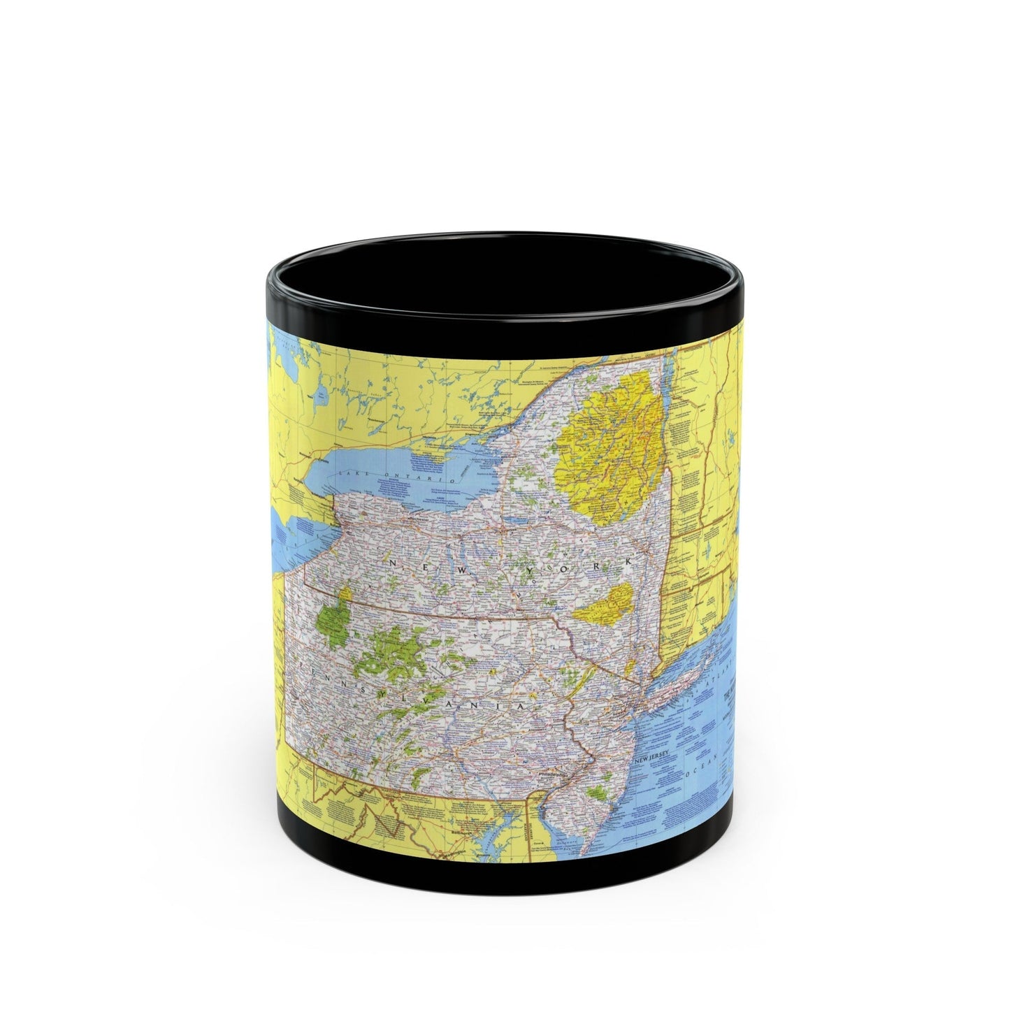 USA - Northeast 1 (1978) (Map) Black Coffee Mug-11oz-The Sticker Space