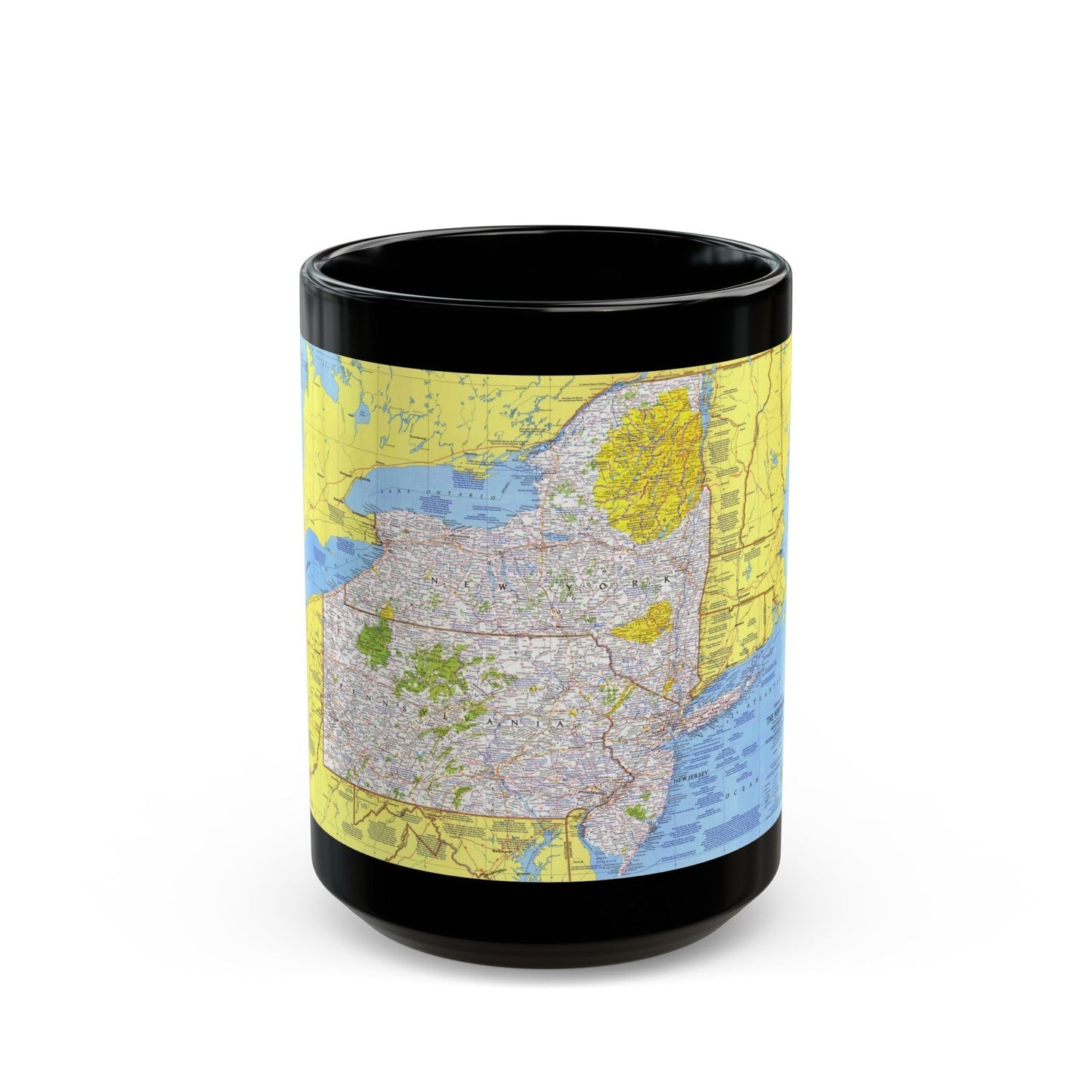 USA - Northeast 1 (1978) (Map) Black Coffee Mug-15oz-The Sticker Space