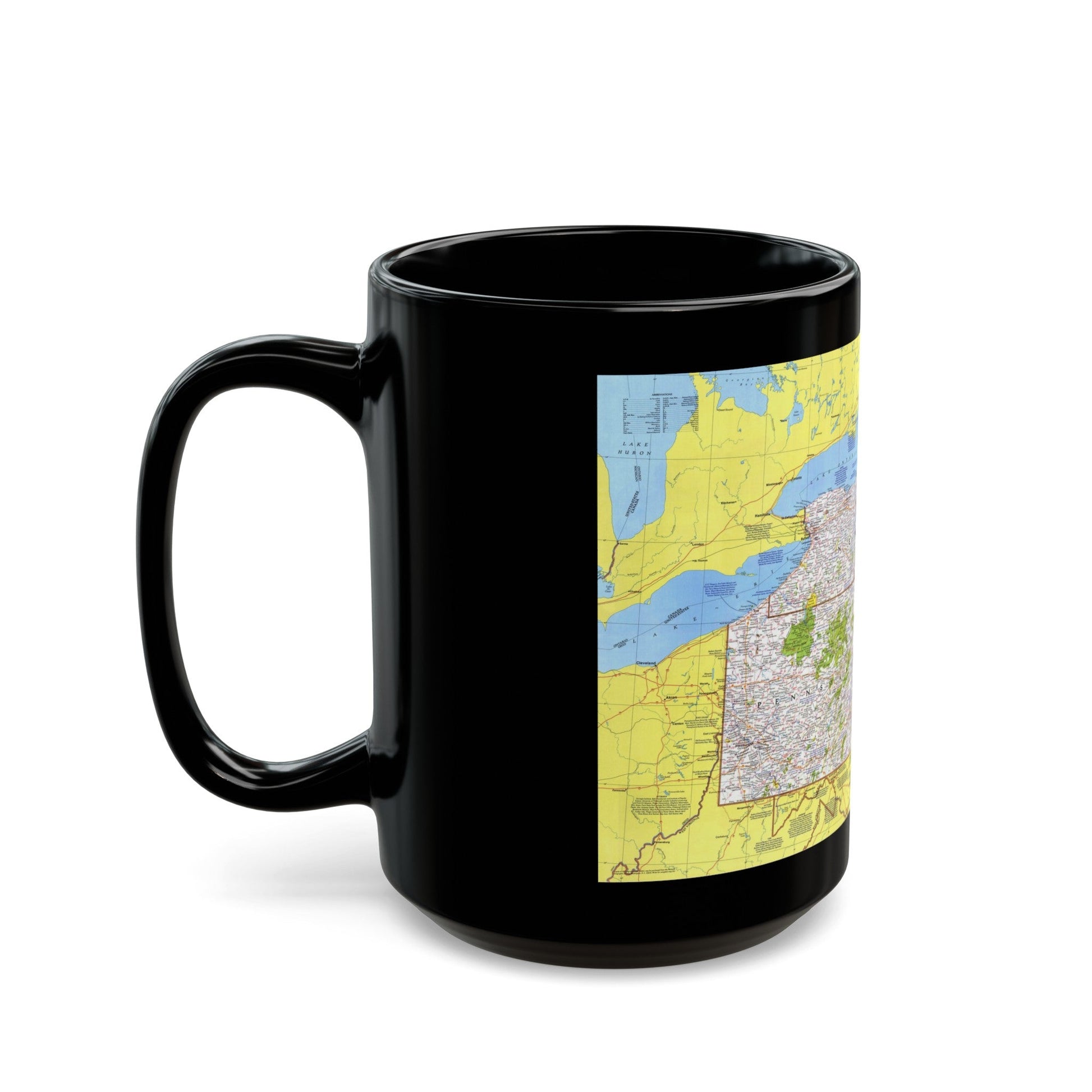 USA - Northeast 1 (1978) (Map) Black Coffee Mug-The Sticker Space