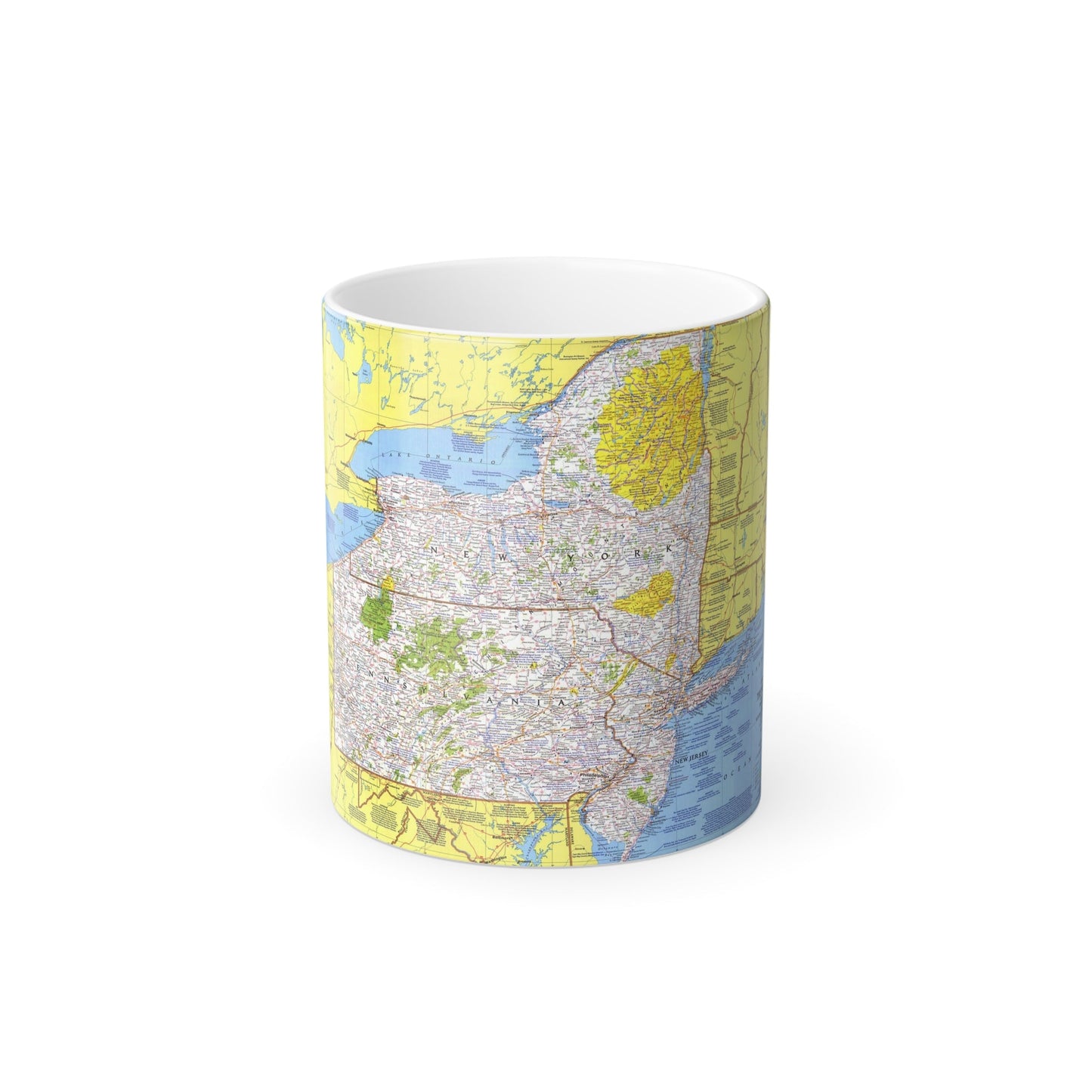 USA - Northeast 1 (1978) (Map) Color Changing Mug 11oz-11oz-The Sticker Space