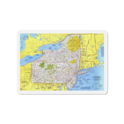USA - Northeast 1 (1978) (Map) Refrigerator Magnet 2 Inch - The Sticker Space
