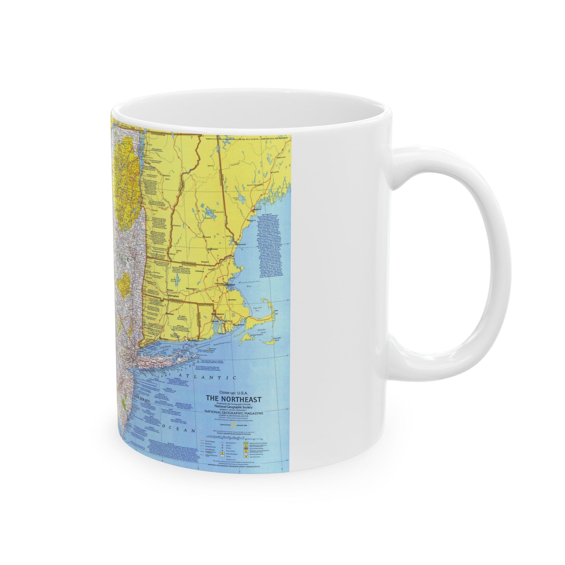 USA - Northeast 1 (1978) (Map) White Coffee Mug-The Sticker Space