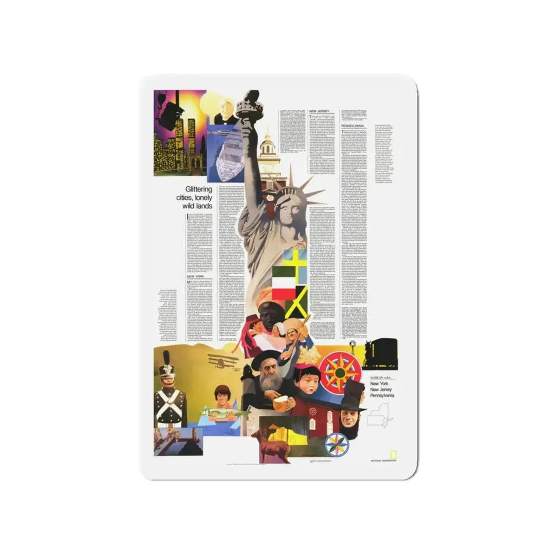 USA - Northeast 2 (1978) (Map) Refrigerator Magnet 3 Inch - The Sticker Space