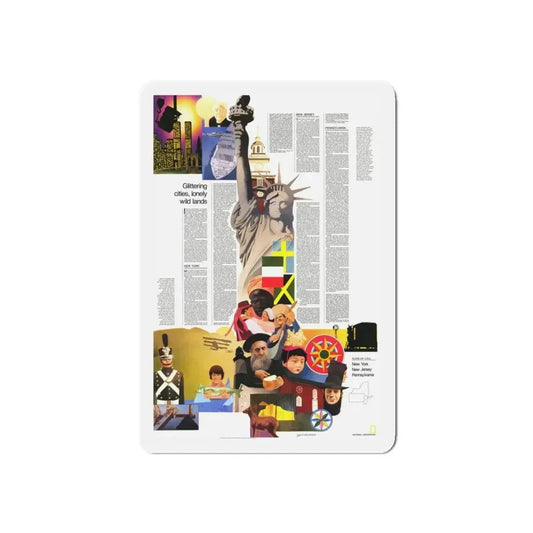 USA - Northeast 2 (1978) (Map) Refrigerator Magnet 6 Inch - The Sticker Space