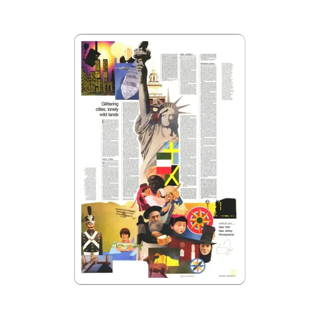 USA - Northeast 2 (1978) (Map) STICKER Vinyl Kiss-Cut Decal 2 Inch White - The Sticker Space